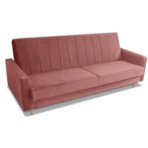 SEELLOO, Sonia Slaapbank met slaapfunctie en bedlade, klapbank, duurzaam, 214 x 86 x 90 cm, roze