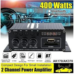 Audioversterker, AK380 / AK370 / AK170 2 Kanaal Bluetooth HIFI Power versterker Home Auto Audio-processor Klasse D Afstandsbediening Fm Radio(AK370)