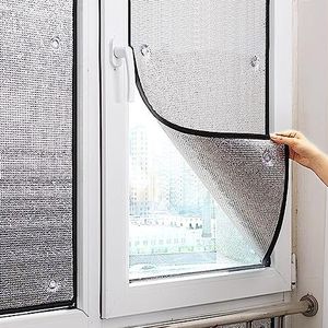 100% Verduisterende Raamfolie,Reflecterende Film,Dubbele Aluminium Isolatiefolie,Privacyfolie voor Glazen Ramen,Winddichte Geluiddichte Warmtecontrole Vensterfolie Anti-UV-Folie (40x200cm/16''x79'')