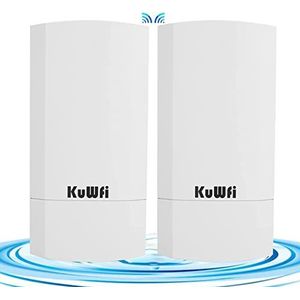 300Mbps Wireless outdoor CPE Kit, KuWFi Indoor & Outdoor Point-to-Point Ondersteunt 1 KM transmissie-afstandsoplossing voor PTP, PTMP-toepassing