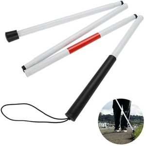 Walking Stick for Blind, Aluminum Folding Cane Anti-slip Night Reflective Best Mobility Crutch for Vision Impaired (Length: 48.8in)