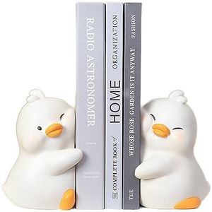 Bafnsiji Cute Duck Resin Book End, Book End Holder for Shelves, Decorative Book Ends, Animals Bookends, Nonskid Bookends, Book Support for Shelves,B