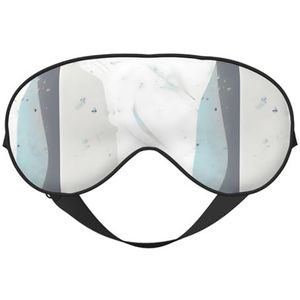 Blauw en wit kunst unisex elastisch verstelbaar gesp ontwerp verduisterende slaap oogmasker voor thuis reizen yoga kantoor dutje