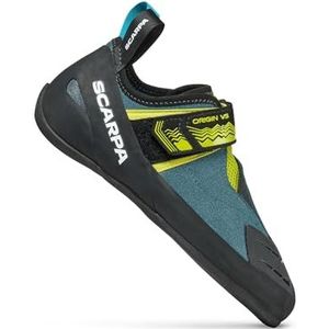 Scarpa M Origin Vs Blue - comfortabele zachte heren klimschoen, maat EU 39,5 - kleur petrol - limoen