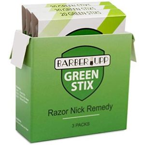 BARBERUPP Styptic Stick Shave Accessoires (Green Stix, 3-pack) Stopt bloedingen bij scheermesjes voor mannen en vrouwen, sanitair en ideaal voor kappers of persoonlijk gebruik