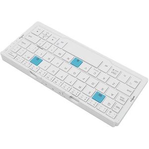 BROLEO Pocket Toetsenbord, Stille Werking 160mAh Batterij Vouwen Toetsenbord Draagbaar voor Mobiele Telefoon (Zilver Wit)