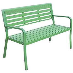 Tuinbank, Aluminium Tuinbank met Rugleuning en Armleuning, 2-persoons Terrasbank, Weerbestendig, Eenvoudig en Modern Design, Geschikt voor Zowel Buiten Als Binnen (Color : Green)