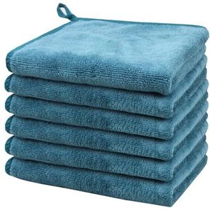 Microvezel make-up remover doek gum ultrazacht gezichtsreinigingsdoek washandjes gezicht herbruikbaar en hypoallergeen 30cmx30cm 6 pack blauw