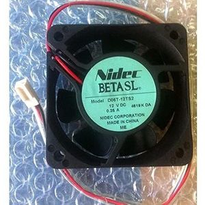 LMNCBVYA 4800 RPM, 24 CFM, Low Noise, Double Ball Bearing D06T-12TS2 12V DC Fan, 60x60x25mm 2-Wire Chassis Supply Inverter Fan