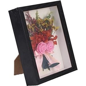 Fotolijsten multifunctioneel diep 3D-frame voor gedroogde bloemen houten fotolijst 3 cm diepte schaduwdoos foto specimens houder muur decor fotolijst (kleur: zwart, afmetingen: 20,3 x 25,4 cm)
