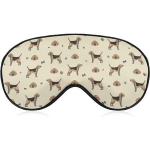 Schattige schattige beagle honden patroon slaapmasker met verstelbare riem, comfortabel zacht oogmasker slaaphulp, lichtblokkerende oogmaskers