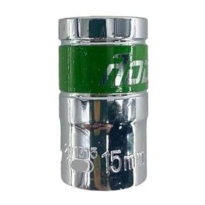 Autoreparatiegereedschap 1/2 inch groene riemdop, elektrische sleutel met pruimenbloesemmotief, enkele dop(15mm)