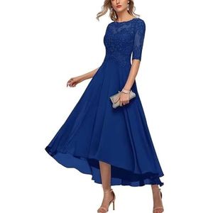KIYNE Damesjurk met kant, appliqué, chiffon, bruiloftsgastjurk, formele feestjurk, koningsblauw, 32