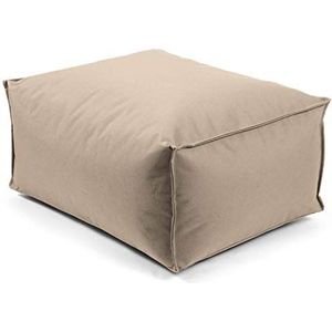 mokebo® Outdoor Pouf, Hocker in beige voor Balcony & Garden 'The Rest Pouf', Zitpouf heuk 55x65cm, Voetsteun, Zithocker, Voetenbankje, Zitpoef, Puff & Bijzettafel met Vulling, ook voor binnen