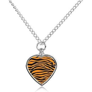 Tijger Oranje Strepen Hart Urn Ketting Voor As Crematie Sieraden Memorial Hanger Keepsake