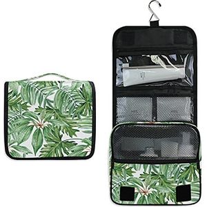 Groen blad regenbos opknoping opvouwbare toiletpot cosmetische make-up tas reizen kit organizer opslag waszakken tas voor vrouwen meisjes badkamer