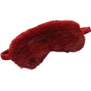 Lichtgewicht comfortabel slaapmasker, super zacht, verstelbaar konijn pluche oogmaskers voor slapen, werk, dutjes voor mannen en vrouwen (wijnrood)