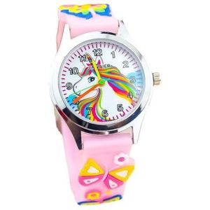 BOSREROY Lady elegant uurwerk, schattig cartoon horloge - siliconen polsband en chique eenvoudige wijzerplaat voor vrouwen, Roze80, One Size