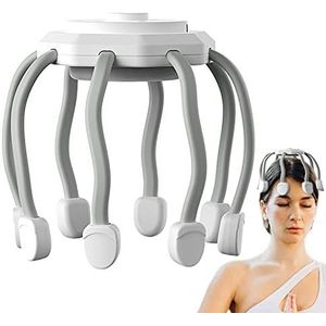 BSEID Elektrisch hoofdhuidmassageapparaat, elektrisch hoofdmassageapparaat met 10 vibrerende contacten voor ontspanning, SPA-hoofdhuidmassageapparaat in 3 modi voor een