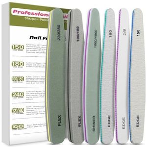 Professionele nagelvijlen dubbelzijdige vijl 100/150/180/220/240/280/1000/4000 korrel voor manicure Nail Buffer File Block