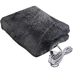 Elektrische dekens Verwarming Deken, USB Verwarming Winter Warm Sjaal Draagbaar 3 Niveaus Zachte Pluche Camping Dekens (Kleur: Grijs)