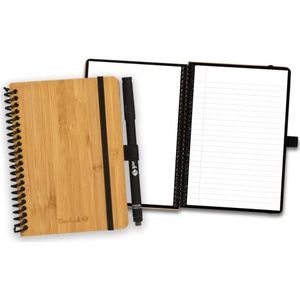 Bambook Classic Notitieboek - Luxe Bamboe Hardcover - A6 - Blanco & Gelinieerd - Herbruikbaar Notitieboek, Uitwisbaar Notitieblok, Duurzaam Whiteboard Spiraalblok - Inclusief Gratis Pen & Bambook App