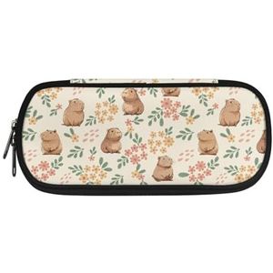 xixirimido Kinderen etui tas met duurzame rits pen slot, Capibara Bloem, One-size, Tas Organizer