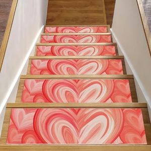 CHENZZZZ hartvorm koraal kleuren achtergrond (3) stappen traptreden tapijt 15 pak herhalende tapijten antislip veiligheid trap loper tapijt voor indoor resistente mat voor kinderen honden