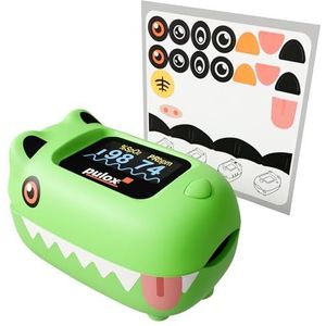 Pulox PO-230 Pulsoximeter voor kinderen - In groen met stickers - Meting van zuurstofsaturatie en hartslag