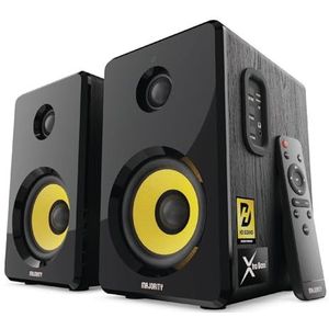 Majority D40X - Actieve Boekenplank Luidsprekers - Bluetooth, USB, AUX, RCA, Optisch - Ingebouwde Versterker - 4 Inch Basdrivers