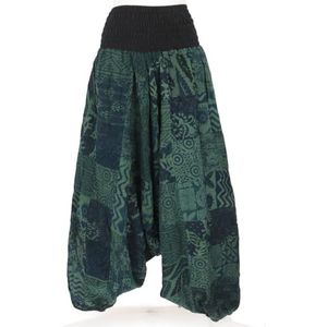 Guru-Shop, Aladdin Broek Patchwork Harembroek, Hippiebroek, Citroengroen, Katoen, Size:14, Harembroek Aladdin-broek