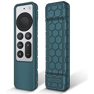 Fintie Beschermhoes voor Apple TV Siri Remote 2021 2022 - Honingkam Lichtgewicht Antislip Schokbestendige Siliconen Cover voor Apple TV 4K / HD Siri Afstandsbediening (2e Gen / 3e Gen), Donkercyaan
