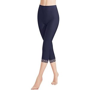 Libella Dameslegging 3/4 broek met kant van katoen, capribroek met hoge taille, kleurrijk, slim fitnessbroek, meerkleurig 4166, Verpakking van 1 donkerblauw, S