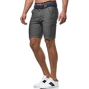INDICODE Heren Bryant Chino Shorts | Chino korte broek met 4 zakken Black XL