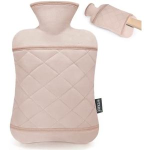 BYXAS Warmwaterfles- PVC 1,8 L warmwaterfles warmwaterzak met deksel, gemak pijn hete therapie handwarmer verwarmde pad