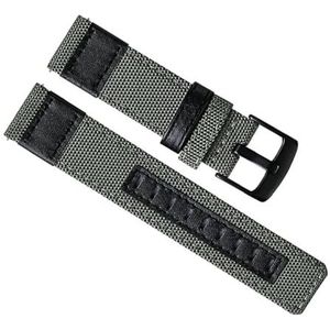 dayeer Quick Release canvas nylon en lederen horlogeband voor Diesel heren horlogeband polsriem (Color : Green, Size : 24mm)