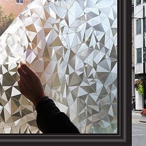 Zindoo Raamfolie Zelfklevende Decorfolie Ondoorzichtige Privacyfolie Zonder Lijm Goede Privacybescherming Voor Badkamers, Douchecabines en Deuren, Kleedkamers en Vergaderruimtes 44.5 x 200cm