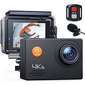 Actiecamera, A79 Action Camera 4K 20MP Externe microfoon 2.4G Afstandsbediening VLOG CAMCORDER