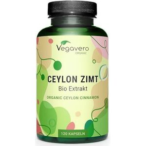 Vegavero BIOLOGISCHE Ceylon Kaneel capsules | 2500 mg (5:1-extract) | Uit Madagaskar | Kaneelextract – geen eenvoudig poeder | Laboratorium getest, geen toevoegingen | Vegan