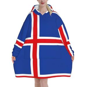 Oversized Vlag Van IJsland Hoodies Vrouwen Uk Pluizige Deken Hoodie Sherpa Vrouwen Fleece Draagbare Deken Mannen