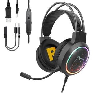 EMPIRE GAMING – 2024 Nieuw- Icarus S17 RGB Gaming Headset - voor PS5, PS4, Xbox One/Series, PC, Mac, Smartphones, Tablets - Afstandsbediening - High Definition Stereo Sound - Microfoon - Zwart