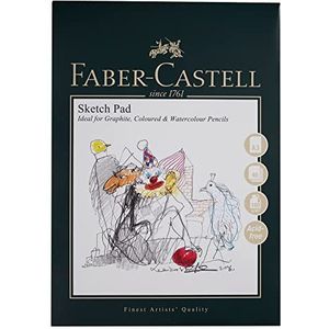 Faber-Castell Art & Graphic Sketch Pad, A3, Zuurvrij Gummed Paper Pad, 160 GSM, 40 vellen voor grafiet, potlood, gekleurde en aquarelpotloden, houtskool, pittpennen, kunst, ambacht, thuis en school