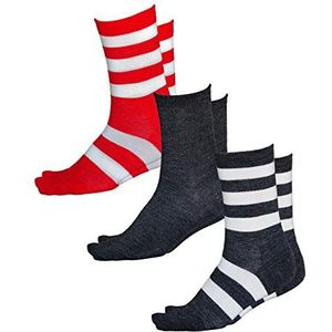 VITSOCKS 80% Merino Wol Sokken Dames Warm Dun Zacht Ademend (3 PAAR) Wollen Wintersokken, zwart grijs rood wit, 35-38
