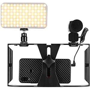 Vlogcamera, Videocamera 4K camcorder LED Videolicht fotografie verlichting microfoon stabilisator for live streaming van smartphones live streaming