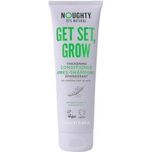 Noughty 97% Natural Get Set Grow Hair Thickening Conditioner om de gezondheid van de hoofdhuid te optimaliseren, wortels te stimuleren en de haargroei te bevorderen, met biologische erwtenspruiten en