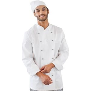Exner Koksjas lange mouwen kleur wit, wit, XXL