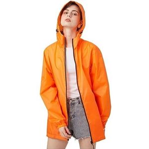 Poncho Regenjas Volwassen Universele Draagbare Effen Kleur Korte Regenjas Voor Buiten Hardlopen Fietsen Regenkleding(Orange)