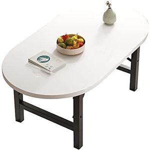 Prachtige klaptafel, kleine zittende eettafel in Japanse stijl, ovale salontafel in de woonkamer, vrijetijdstafel in de slaapkamer, draagbare buitentafel (Kleur: B, Maat: 100x50x52cm)