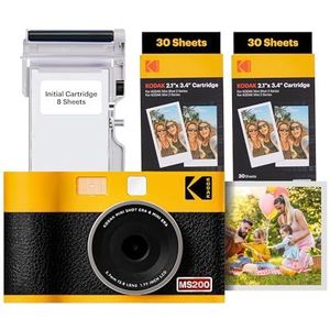 KODAK Mini Shot 2 ERA - Instant Camera en Fotoprinter - Geel - 8 vellen + 60 vel Pack bundel
