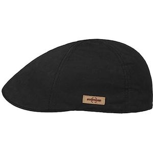 Stetson Texas Waxed Cotton WR Pet Heren - flat hat met klep voering voor Herfst/Winter - L (58-59 cm) zwart